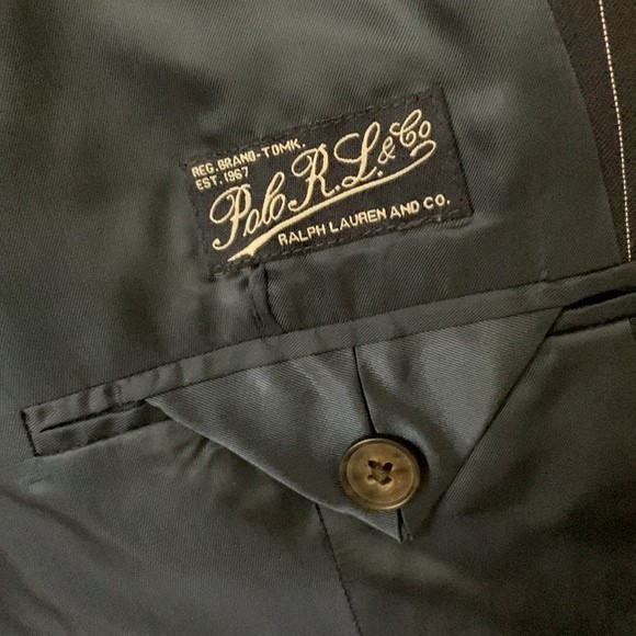 NWT Polo Ralph Lauren Cropped Navy 100% Wool Striped Blazer - Picture 6 of 8